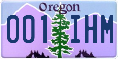 OR license plate 001IHM