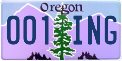 OR license plate 001ING