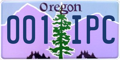OR license plate 001IPC