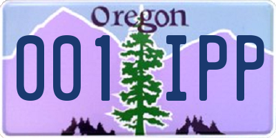 OR license plate 001IPP