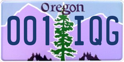 OR license plate 001IQG