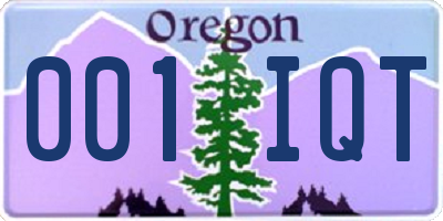OR license plate 001IQT