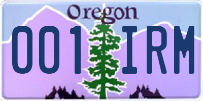 OR license plate 001IRM