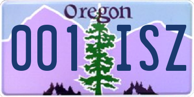 OR license plate 001ISZ