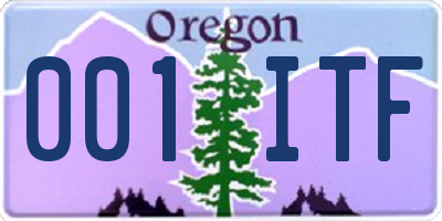 OR license plate 001ITF