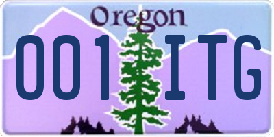 OR license plate 001ITG