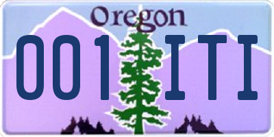 OR license plate 001ITI