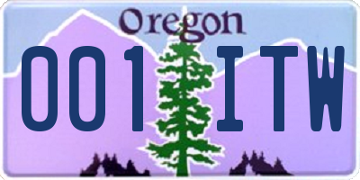 OR license plate 001ITW