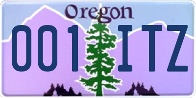 OR license plate 001ITZ