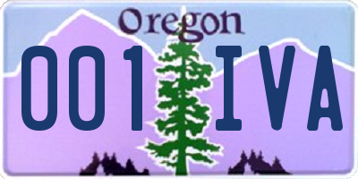 OR license plate 001IVA