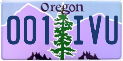 OR license plate 001IVU