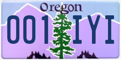 OR license plate 001IYI