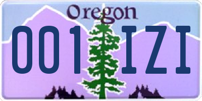 OR license plate 001IZI