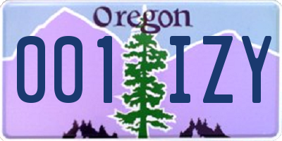 OR license plate 001IZY