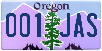 OR license plate 001JAS