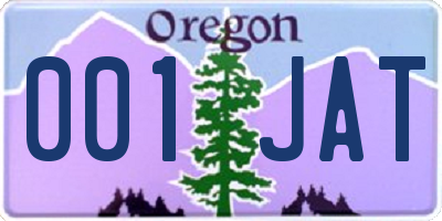 OR license plate 001JAT