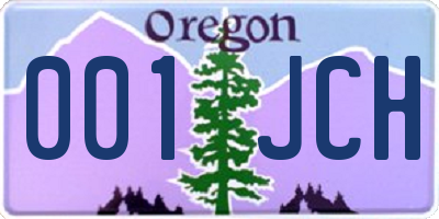 OR license plate 001JCH