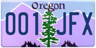 OR license plate 001JFX