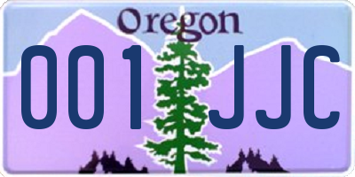 OR license plate 001JJC