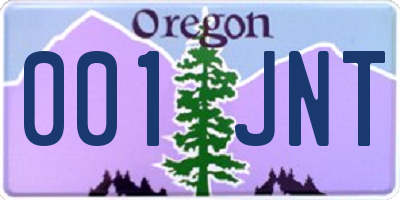 OR license plate 001JNT