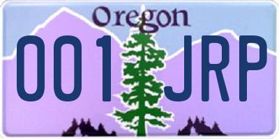 OR license plate 001JRP