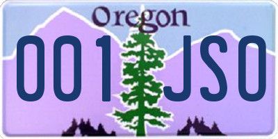 OR license plate 001JSO