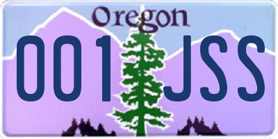OR license plate 001JSS