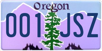 OR license plate 001JSZ