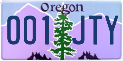 OR license plate 001JTY