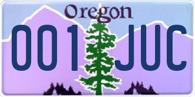 OR license plate 001JUC