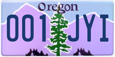 OR license plate 001JYI