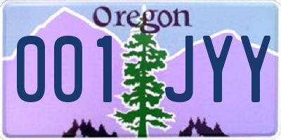 OR license plate 001JYY