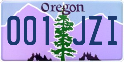 OR license plate 001JZI
