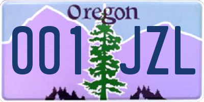 OR license plate 001JZL
