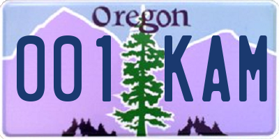OR license plate 001KAM