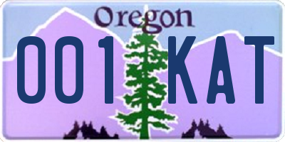 OR license plate 001KAT