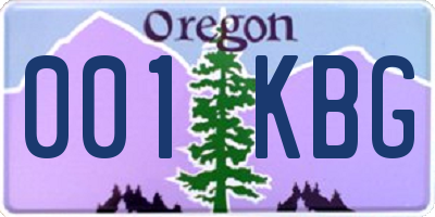 OR license plate 001KBG
