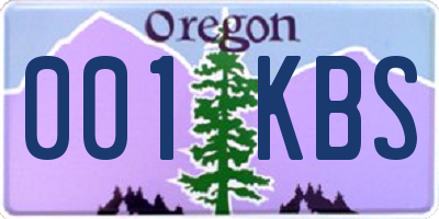 OR license plate 001KBS