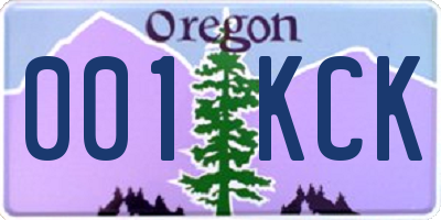 OR license plate 001KCK