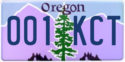 OR license plate 001KCT
