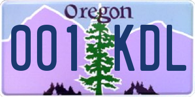 OR license plate 001KDL