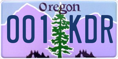 OR license plate 001KDR
