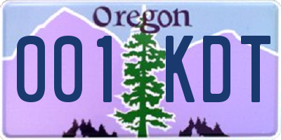 OR license plate 001KDT