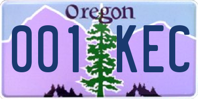 OR license plate 001KEC