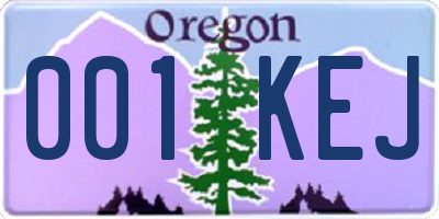 OR license plate 001KEJ