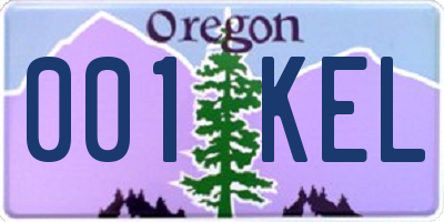 OR license plate 001KEL