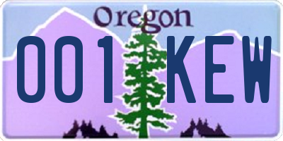 OR license plate 001KEW