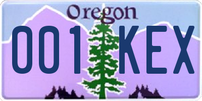 OR license plate 001KEX