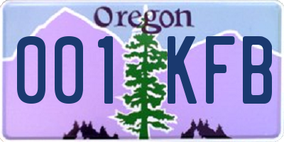 OR license plate 001KFB