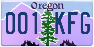 OR license plate 001KFG